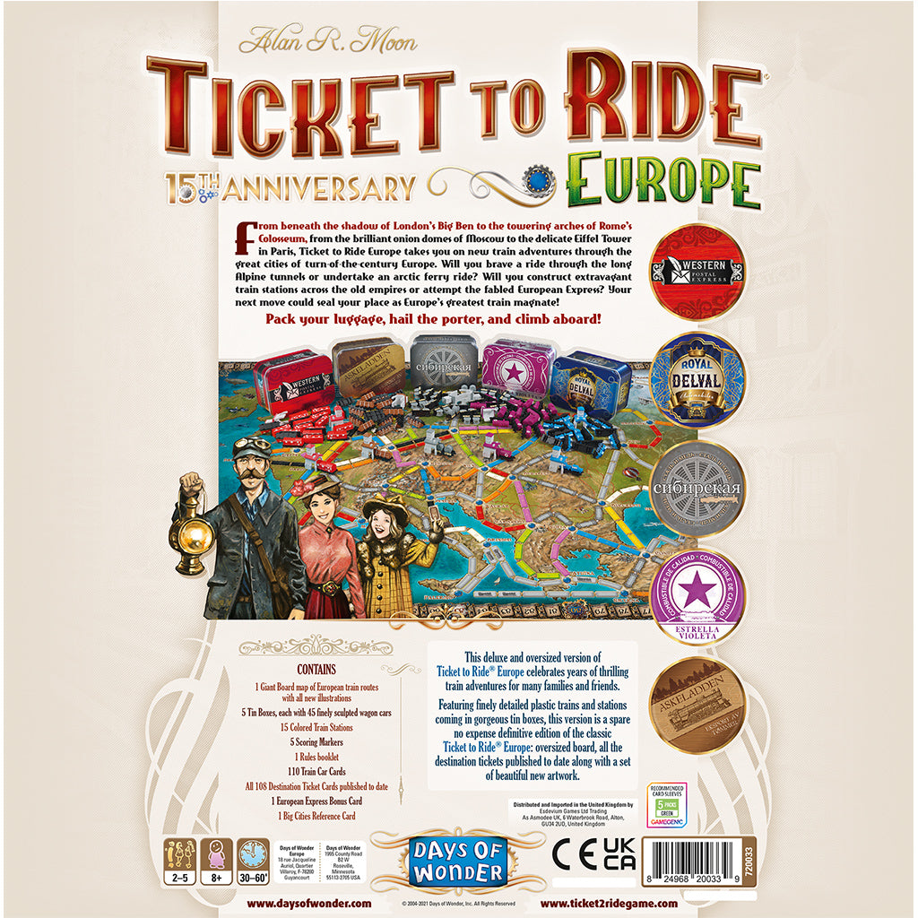 Ticket to Ride Europe 15th Anniversary Edition    