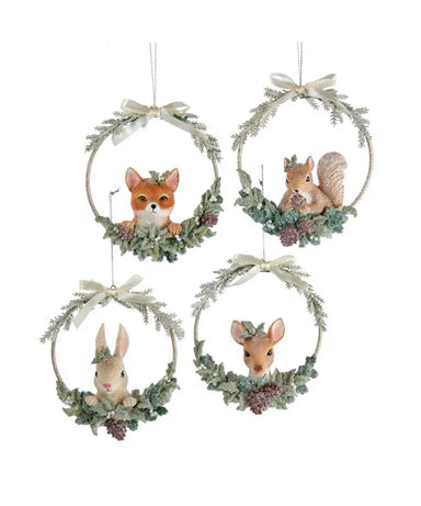 Animals In Wire Wreath Ornament (Single) - Random Style