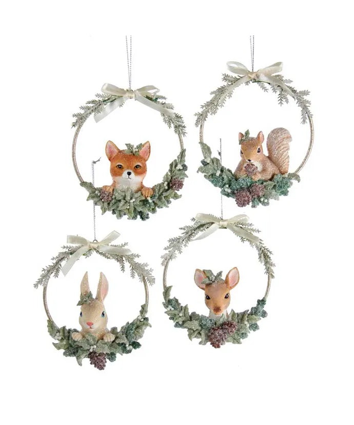 Animals In Wire Wreath Ornament (Single) - Random Style
