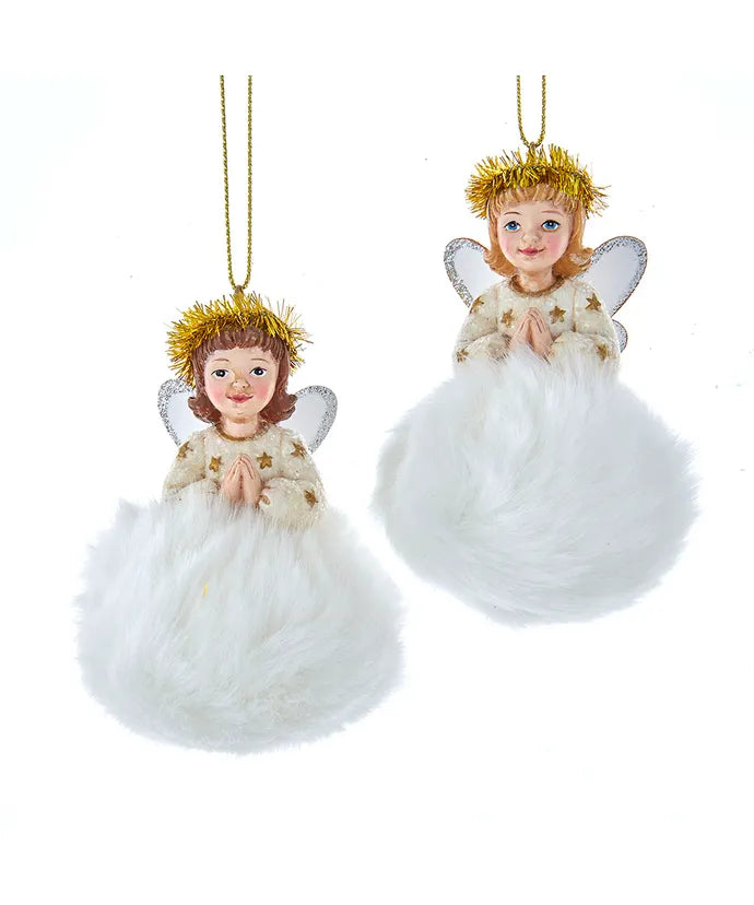 German Style Fluffy Angel Ornament (Single) - Random Style
