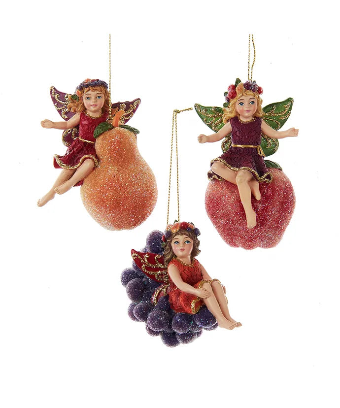Sugar Frost Fairy on Fruit Ornament (Single) - Random Style