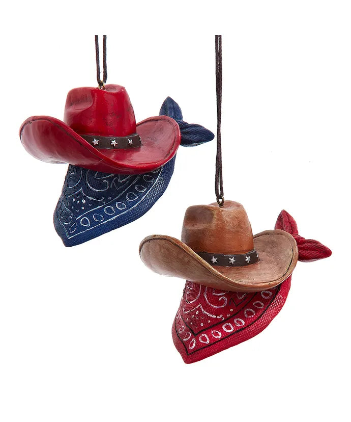 Cowboy Hat with Bandana Ornament (Single) - Random Color