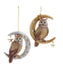Owl On Gold or Silver Moon Ornament (Single) - Random Color
