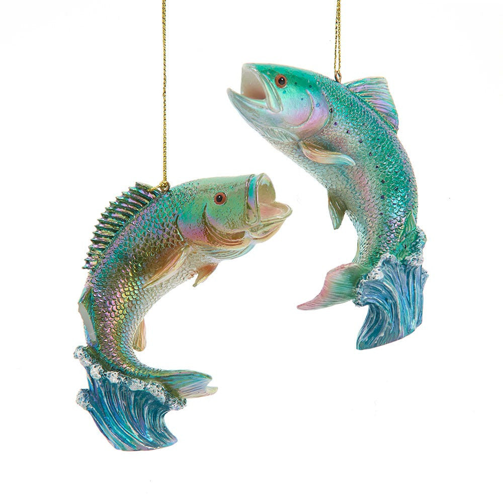 Large Mouth Bass or Rainbow Trout Fish Ornament (Single) - Random Style