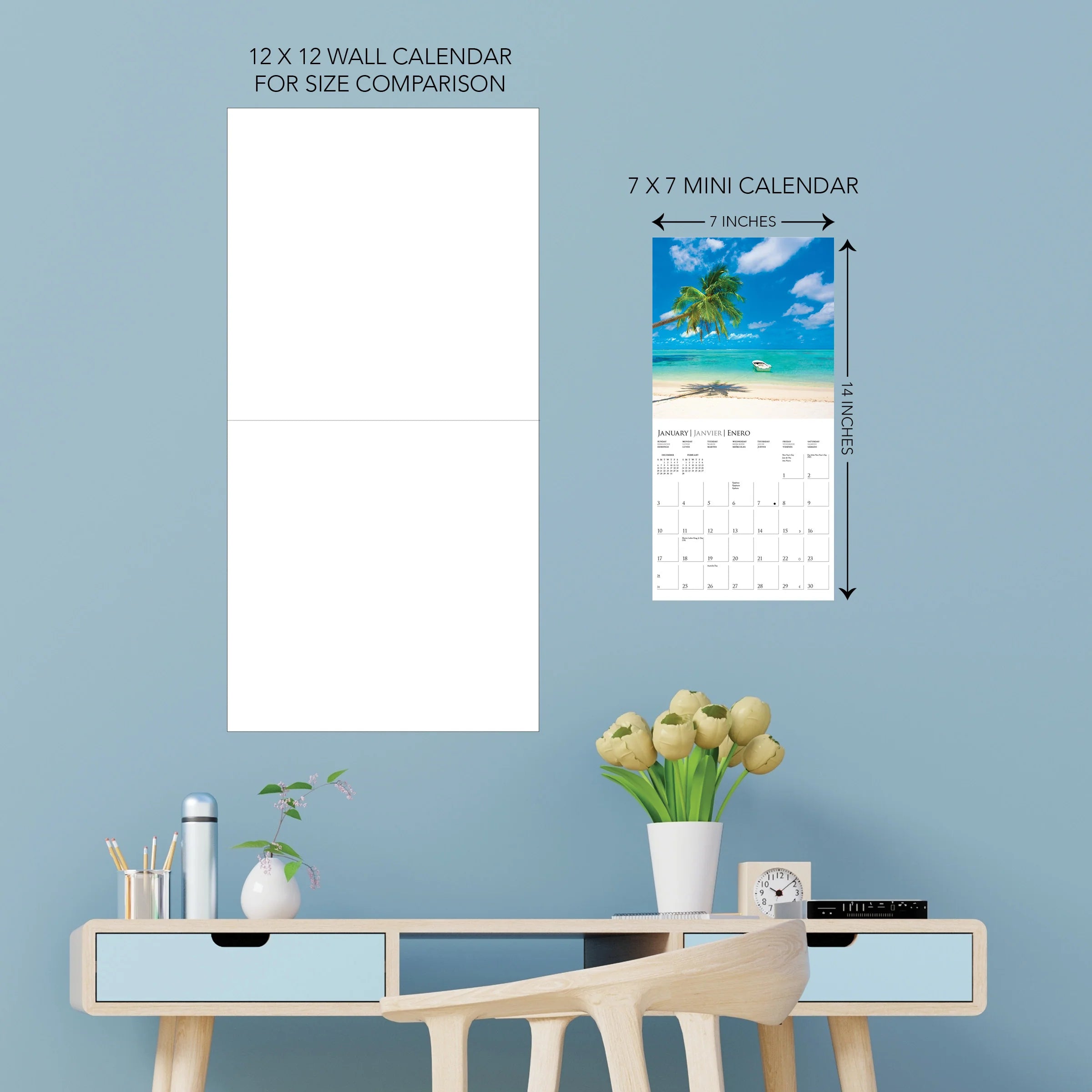 GRPH Island Paradise 2027 Mini Wall Calendar