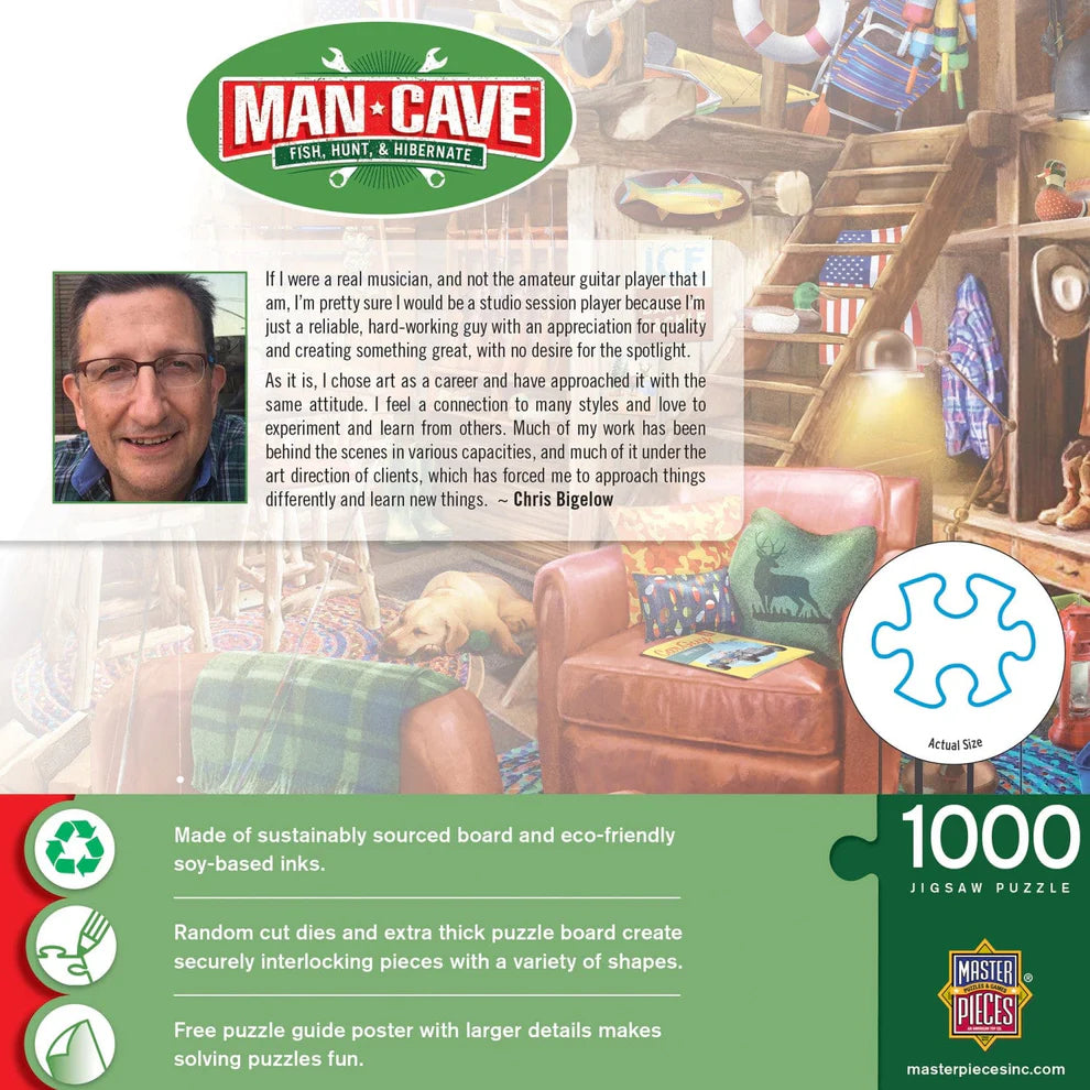 Fish, Hunt, & Hibernate 1000 Piece Man Cave Puzzle