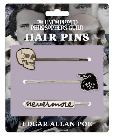Edgar Allan Poe Enamel Hair Pins