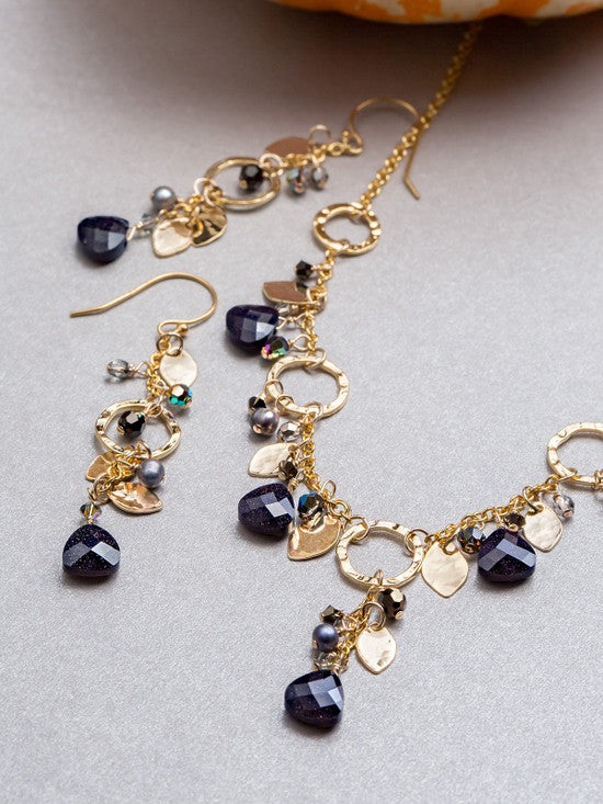 Holly Yashi Fairy Garden Drop Earrings - Galaxy Black    