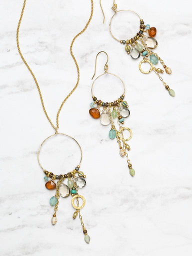 Holly Yashi Elemental Hoop Earrings - Gold and Wildwood    