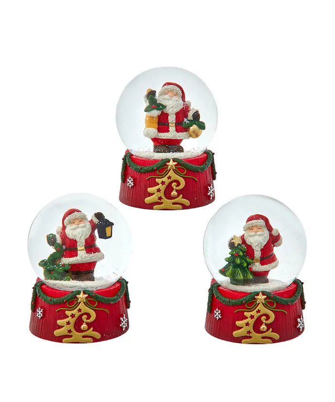 Santa 65mm Water Globe With Red Base (Single) - Random Style