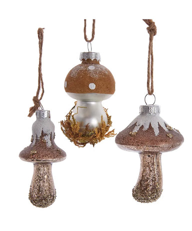 Rustic Glam Mushroom Glass Ornament (Single) - Random Style