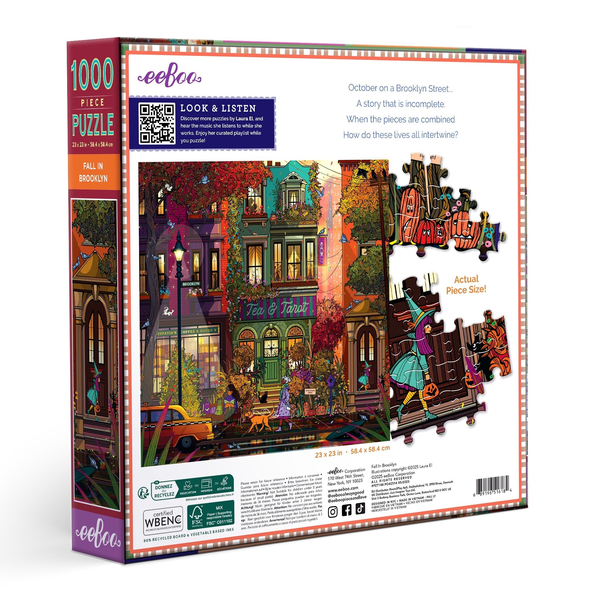 eeBoo Fall in Brooklyn 1000 Piece Puzzle