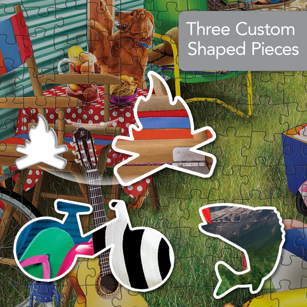 Happy Campers 1000 Piece Contours Shaped Puzzle