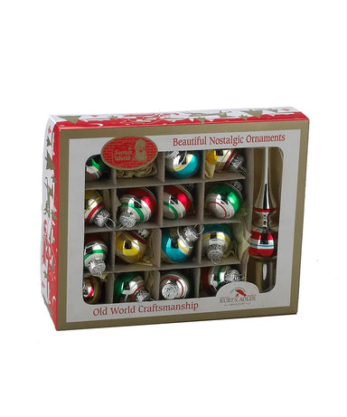 Early Years 30mm Glass Ornaments with Tree Topper - Box Set of 17