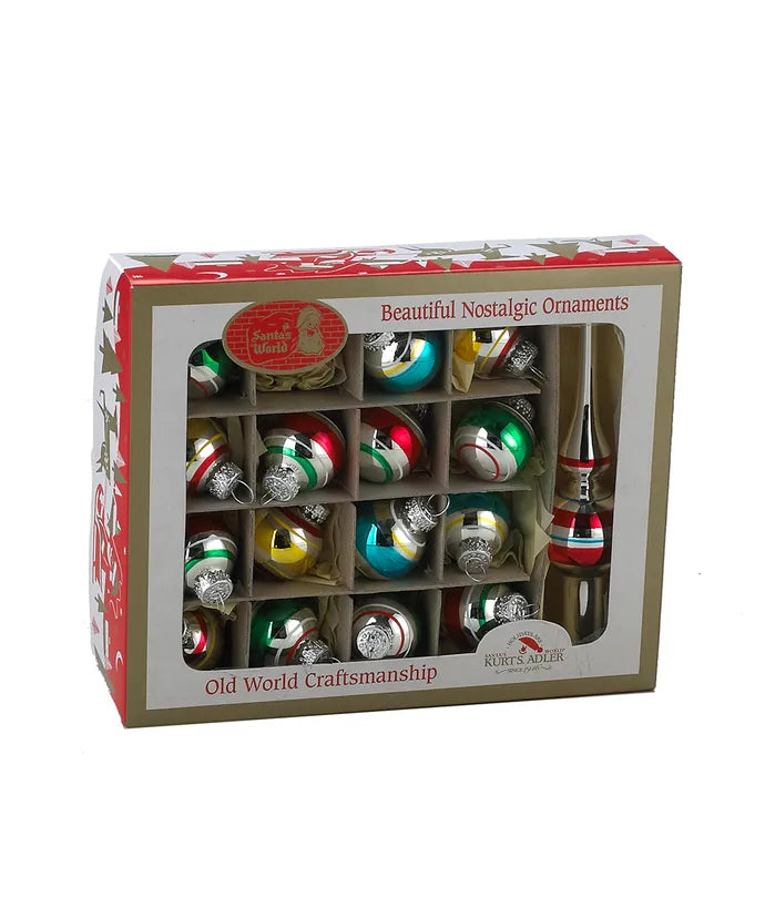 Early Years 30mm Glass Ornaments with Tree Topper - Box Set of 17