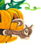 Squirrel In Jack-o'-Lantern Blank Quilling Card    
