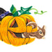 Squirrel In Jack-o'-Lantern Blank Quilling Card    