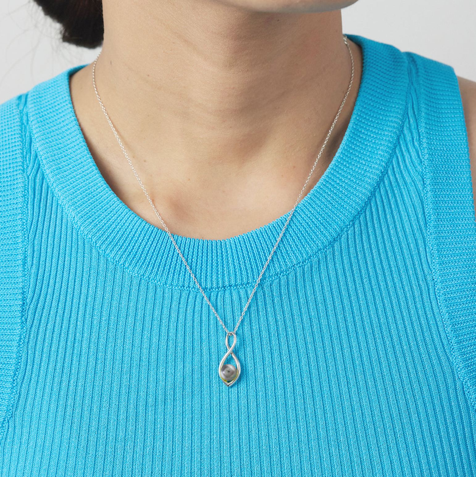 Boma Twisting Grey Pearl Necklace