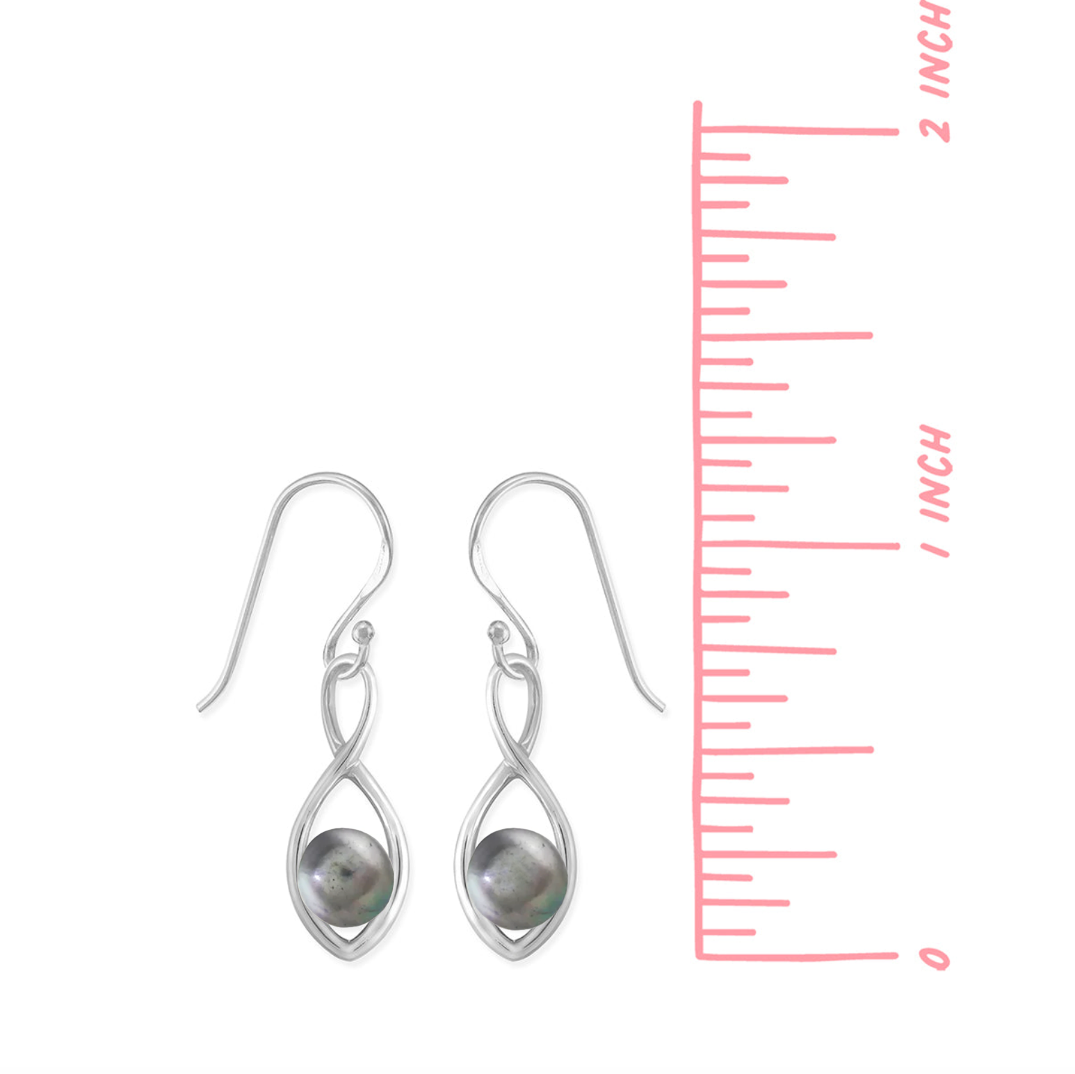 Boma Twisting Pearl Earrings - Grey