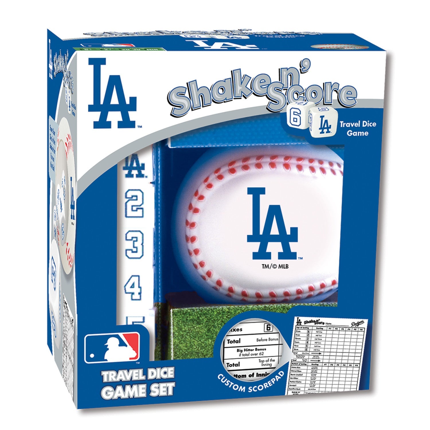 Los Angeles Dodgers Shake N' Score - Travel Dice Game    