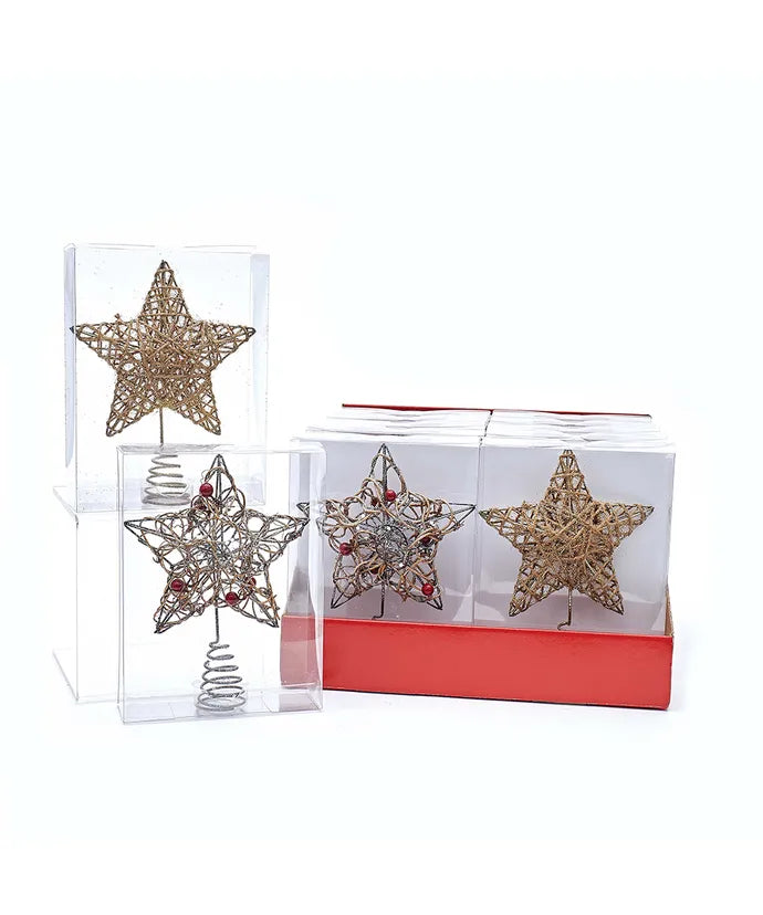 Gold or Silver Star 6" Tree Topper (Single) - Random Color