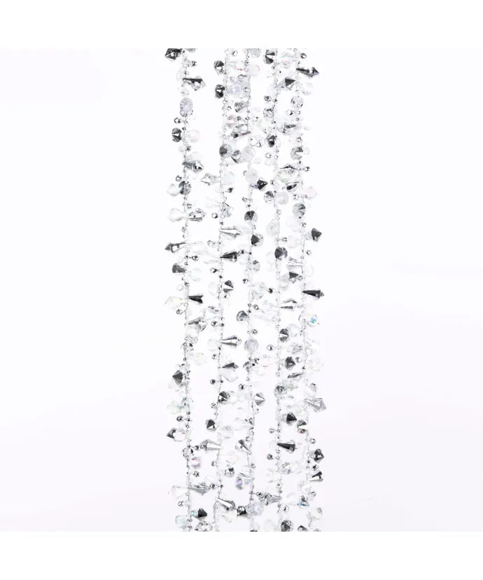 Iridescent and Silver Beaded Garland - 9'