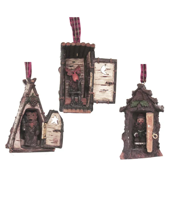 Hinged Woodland Cottage Door Outhouse Ornament (Single) - Random Style