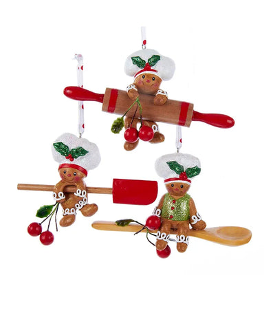 Gingerbread Man With Baking Utensil Ornament (Single) - Random Style
