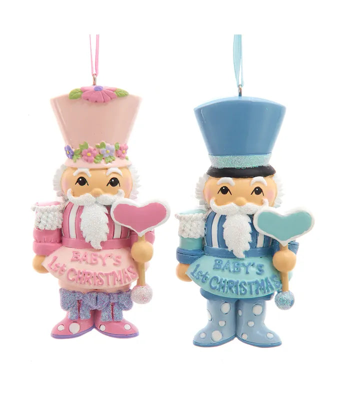 Baby's 1st Christmas Nutcracker Boy or Girl Ornament (Single) - Specify Color