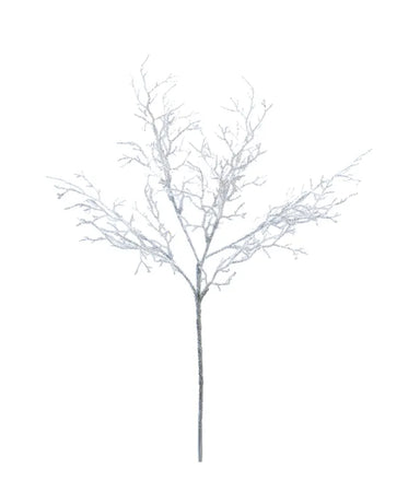White Glitter Twig Spray