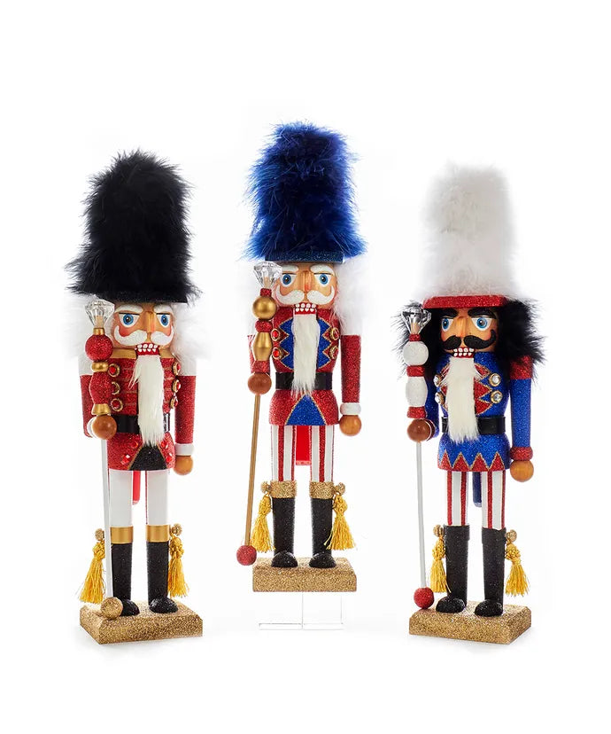 Kurt Adler Nutcracker 18" Soldier Black, White, Blue (Single) - Random Color