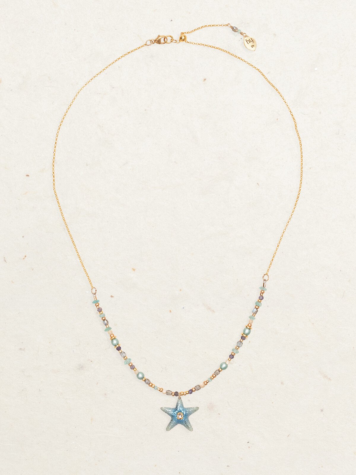 Holly Yashi Carmel Beaded Necklace - Seashore Blue    