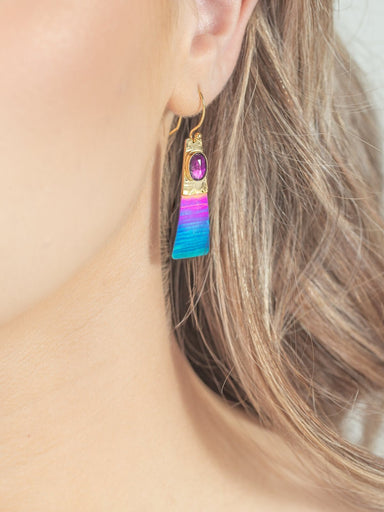Holly Yashi Regalia Earrings - Blue and Silver    