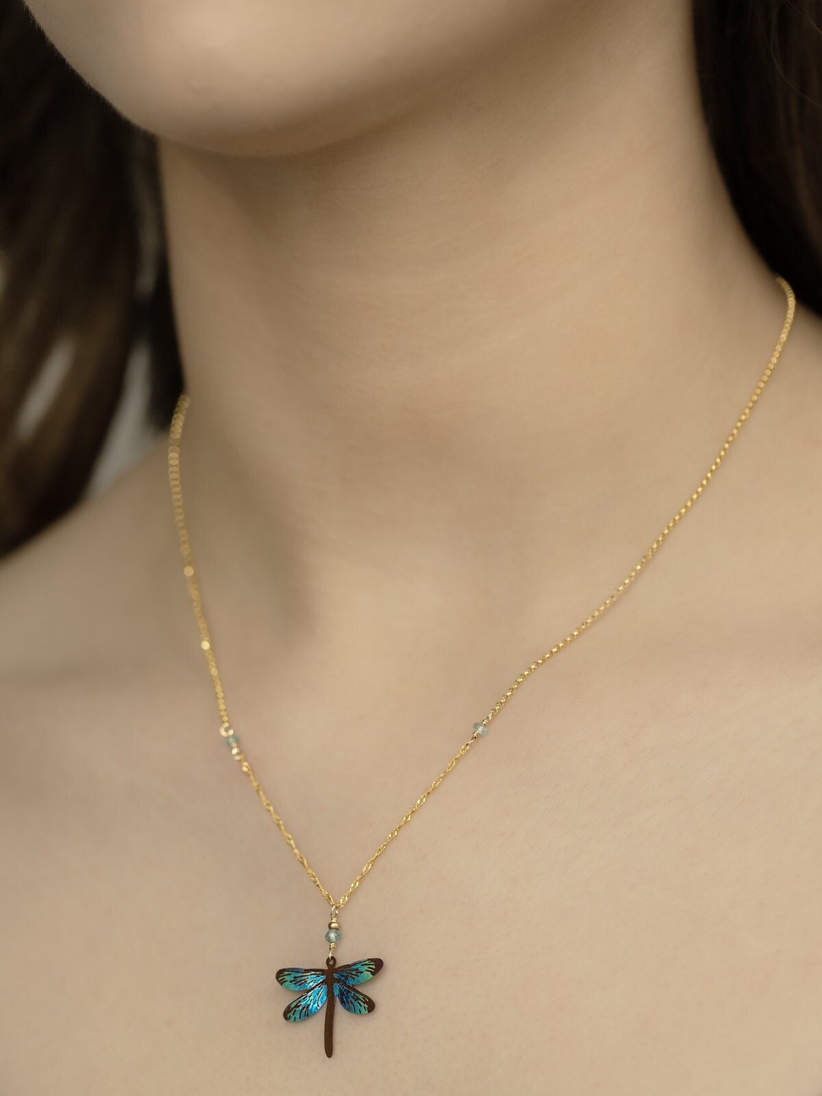 Holly Yashi Dragonfly Dreams Pendant Necklace - Green With Envy    