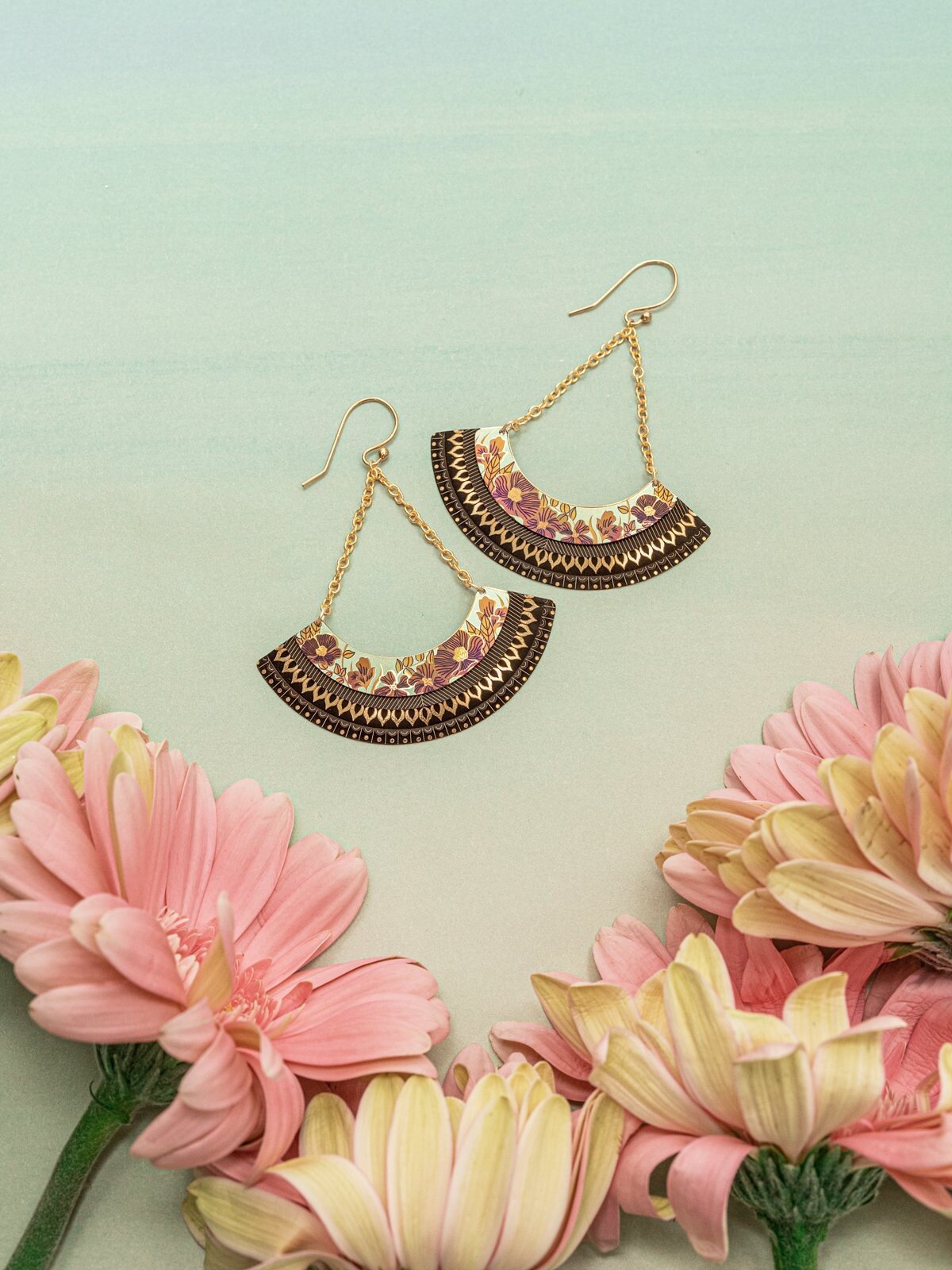 Holly Yashi Leah Rose Earrings - Amber Waves    