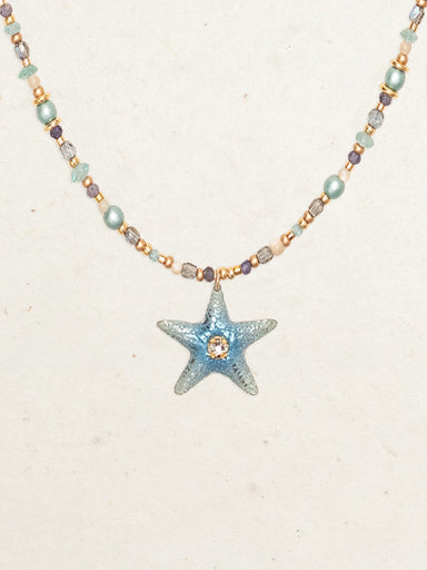 Holly Yashi Carmel Beaded Necklace - Seashore Blue    