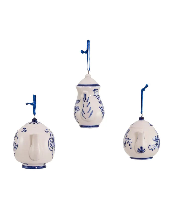 Blue and White Teapot Ornament (Single) - Random Style