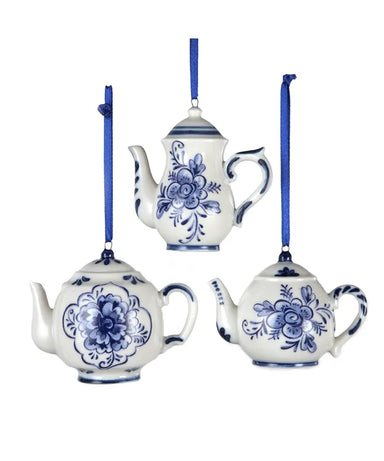 Blue and White Teapot Ornament (Single) - Random Style