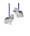 Porcelain Delft Blue Cat Ornament (Single) - Random Style