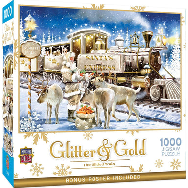 The Gilded Train 1000 Piece Glitter & Gold Puzzle