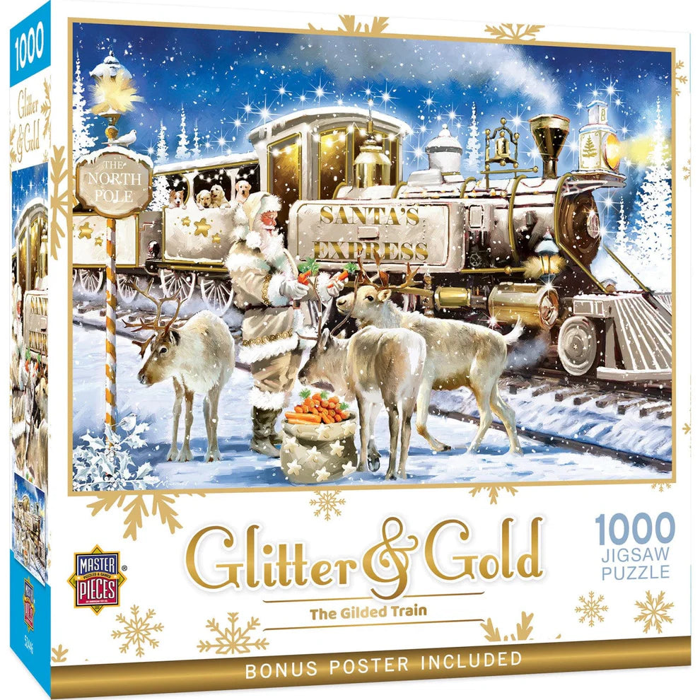 The Gilded Train 1000 Piece Glitter & Gold Puzzle