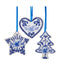Blue and White Heart, Tree, or Star Ornament (Single) - Random Style