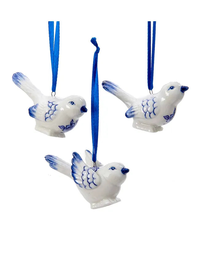 Blue and White Porcelain Bird Ornament (Single) - Random Style