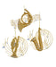 Gold Glittered Musical Instrument Ornament (Single) - Random Style
