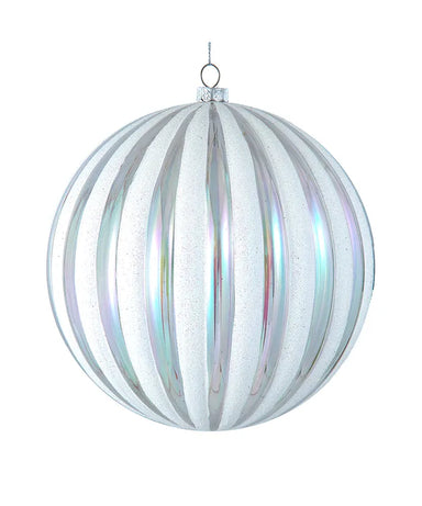 Iridescent and Glittered Ball Ornament - 150mm