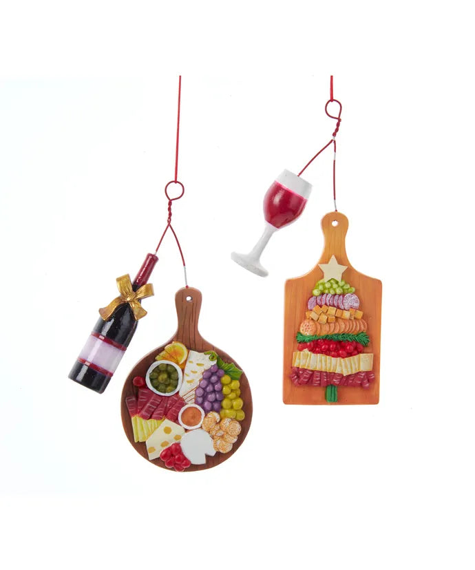 Wine with Charcuterie Board Ornament (Single) - Random Style