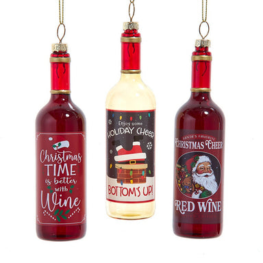 Glass Wine Bottle Ornament (Single) - Random Style