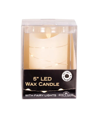 5" LED Flicker Candle With Fairy Lights