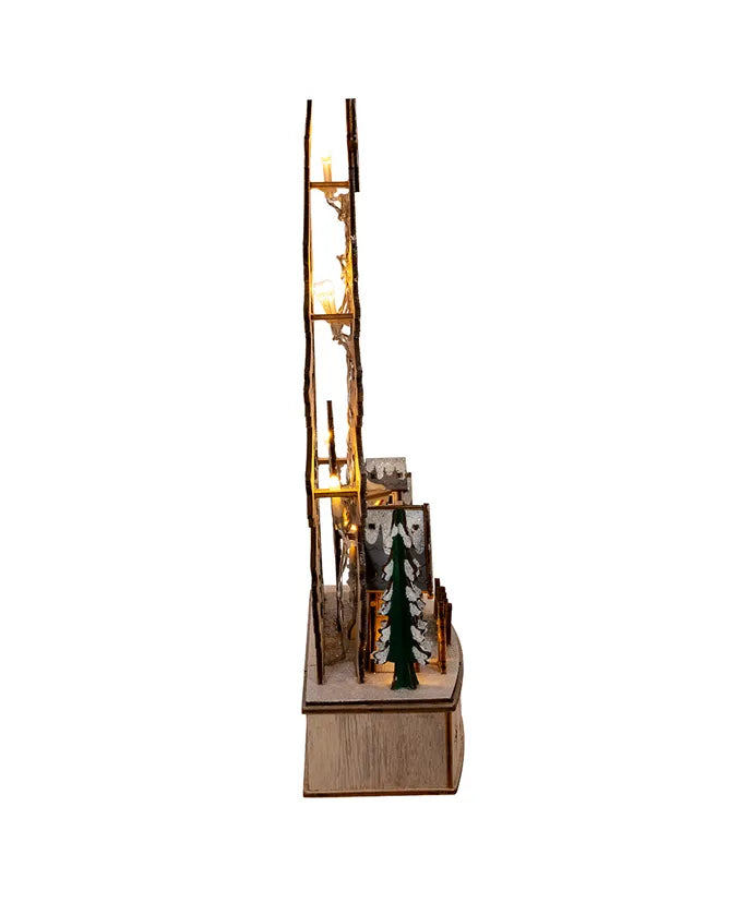 LED Wooden Christmas Tree Village