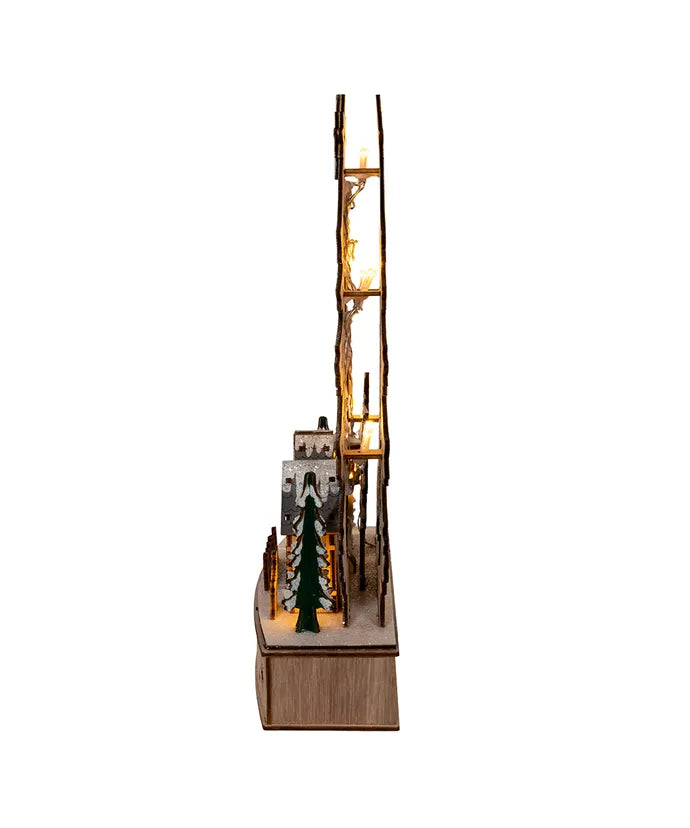 LED Wooden Christmas Tree Village